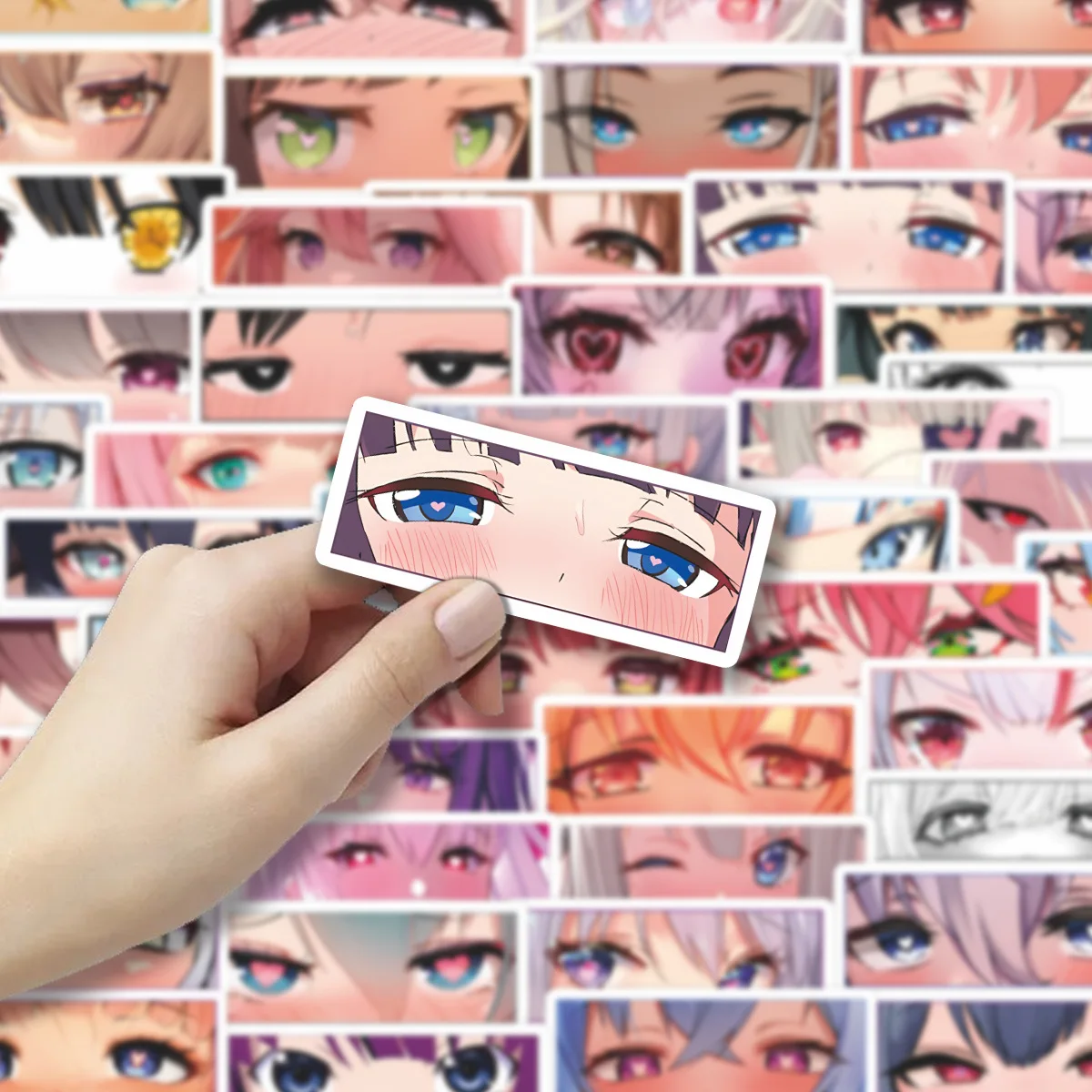 50Pcs Waterproof Anime Eyes Sticker Pack Creative Art DIY Decor for Journals Notebooks Water Bottles Phone Cases