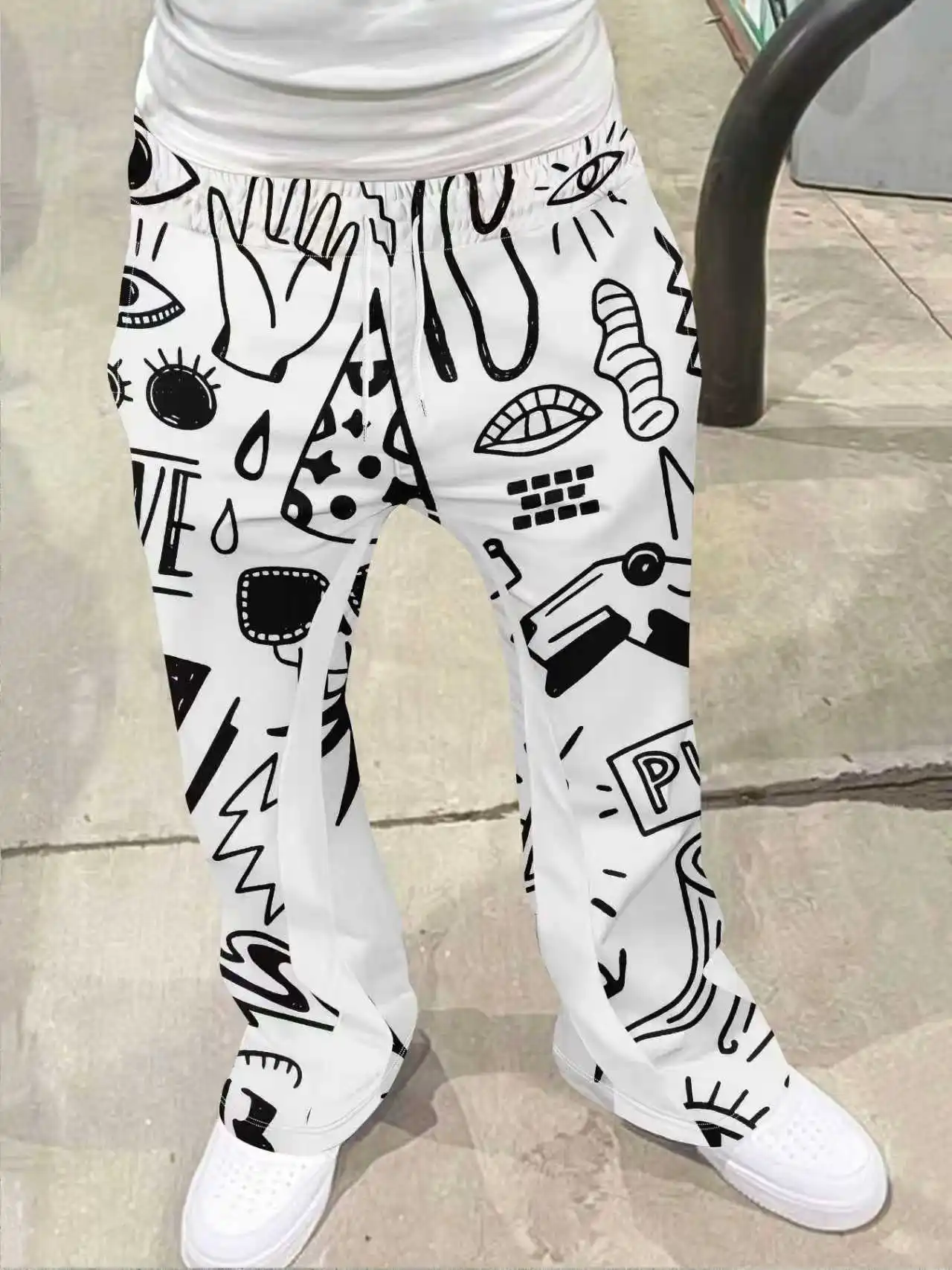 

Men's Streetwear Fashion Drawstring Pants Outdoor Beach Pants New Style Printed Holiday Fashion Trousers Flare Pants Hip-hop