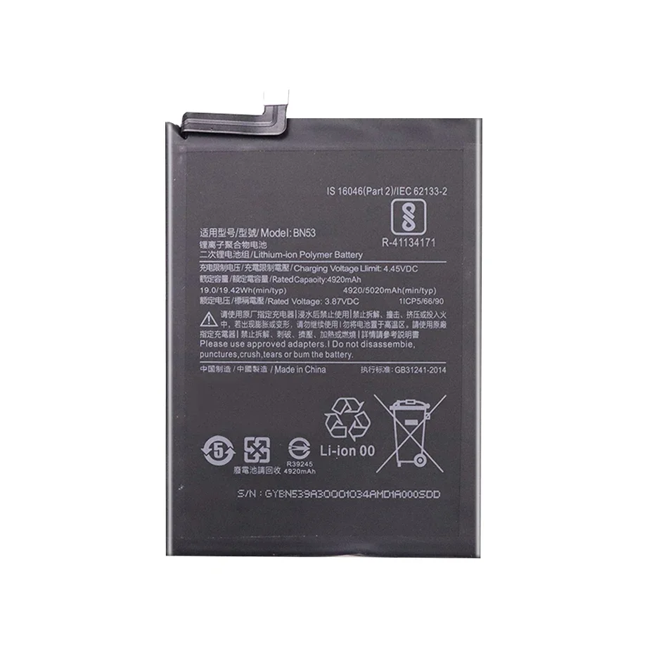 BN53 BN54 BN55 Battery For Xiaomi Redmi Note 9 Pro/5G 10X 4G 9S Phone Batteries