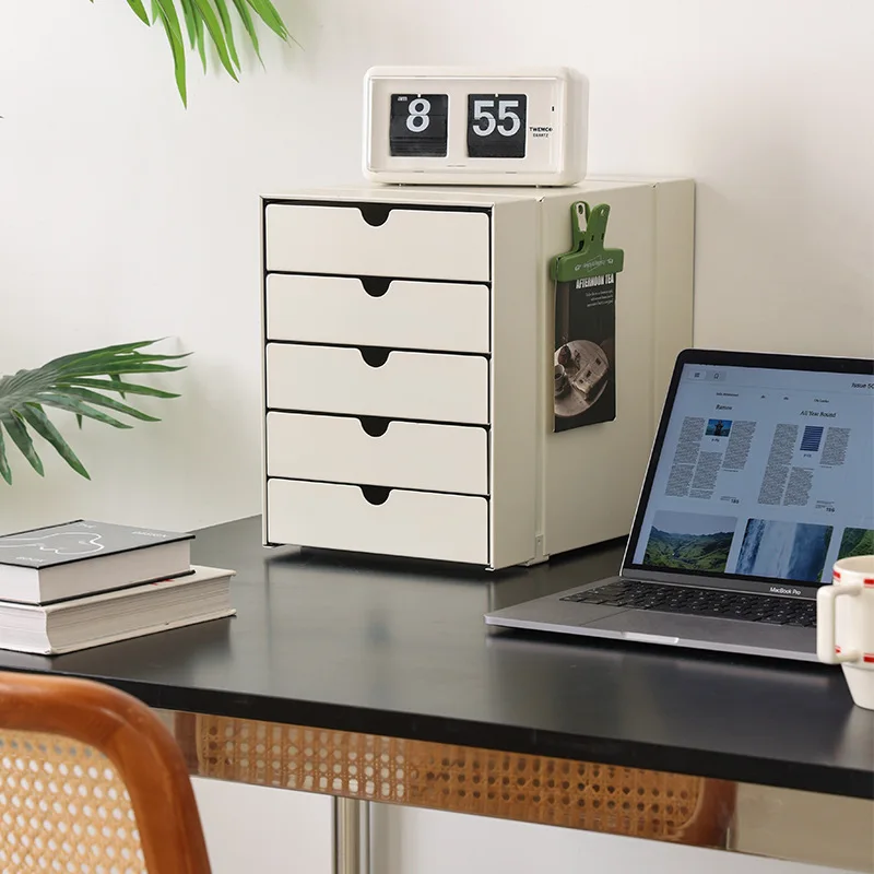 Nordic modern simple multi-layer metal drawer desktop office file storage cabinet