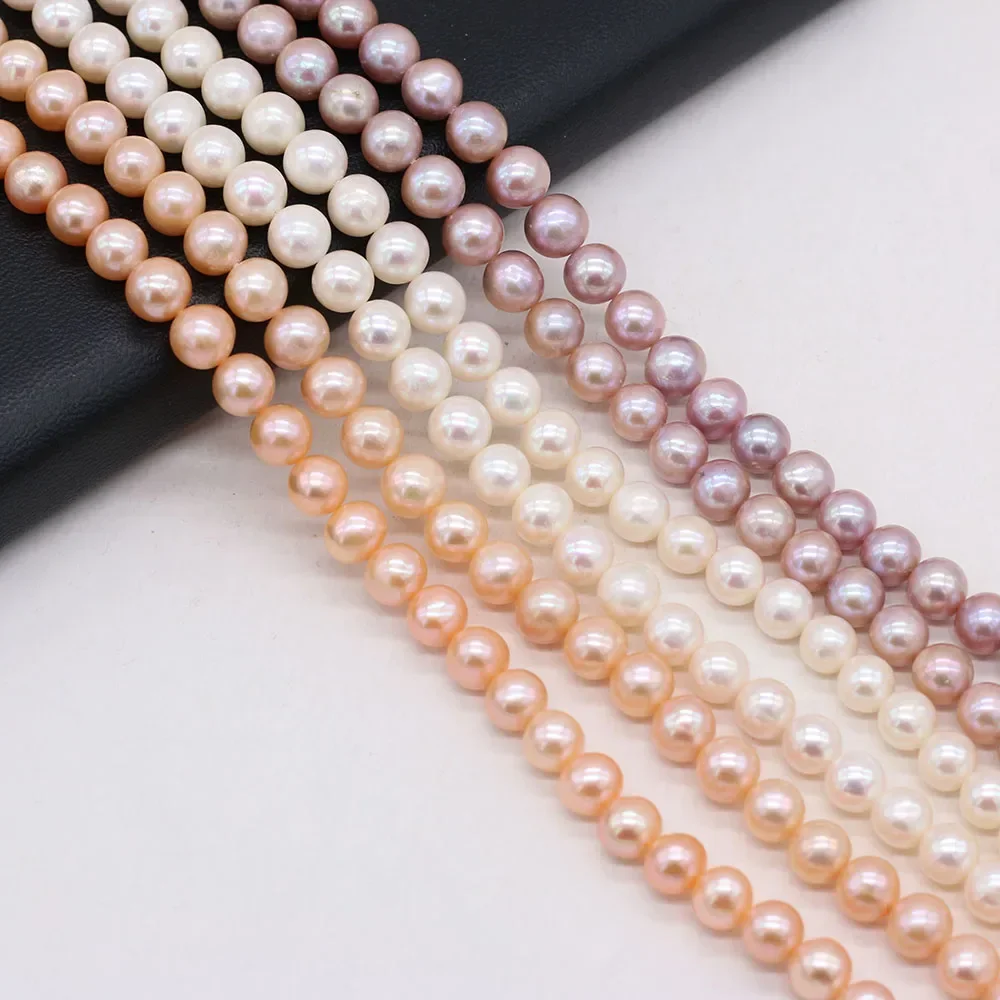8-9mm AAA High Quality Natural Freshwater Pearl Near Round Beads for Jewelry Making Supplies DIY Necklace Bracelet Accessories