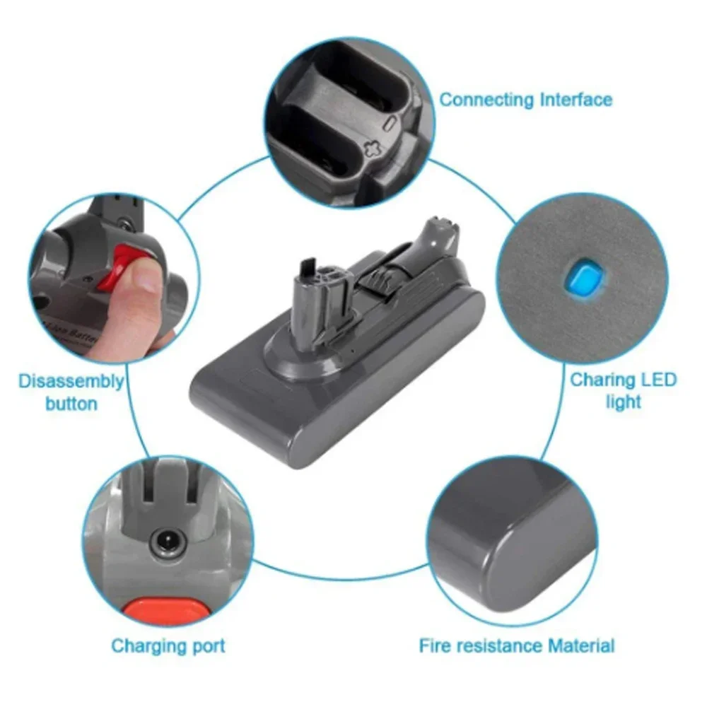 for Dyson V11 SV14 SV15 SV16 series click on vacuum cleaner lithium V11 charging battery replacement 25.2V 6.0Ah 18650 battery