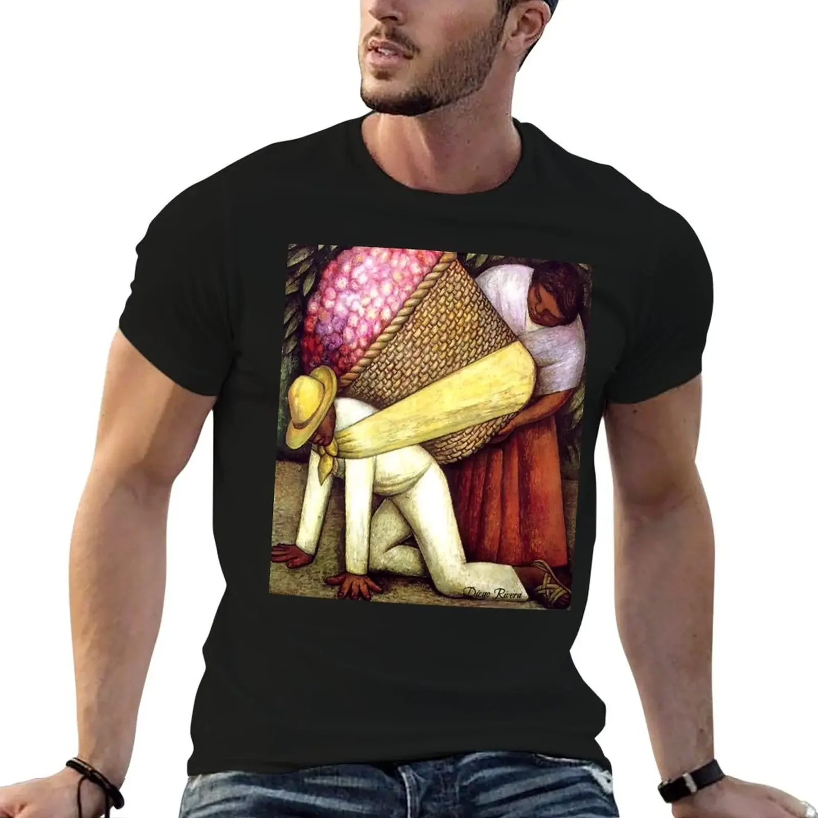 Famous Artist: Diego Rivera - The Flower Carrier (1935) T-Shirt summer top tops plain man clothes mens big and tall t shirts