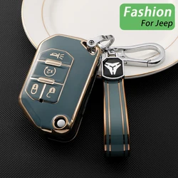 Dla JEEP Grand Cherokee Gladiator Wrangler JT JLU TJ JL Renegade Compass TPU Key Case Shell Cover Holder Keychain Keyless