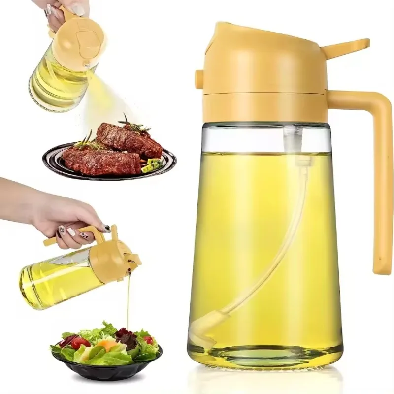 

2 in 1 Pour Spray Sprayer Kitchen Fryer Air Spray Oil Dispenser Bottle for Olive Oil Cooking Frying BBQ Camping Large Capacity