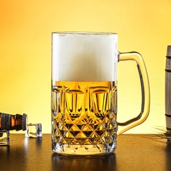1000ml Large Capacity Drinking Utensils Classic Drinkware Craft Beer Glass Suitable for Bar Heat Resistant Tea Mug with Handle