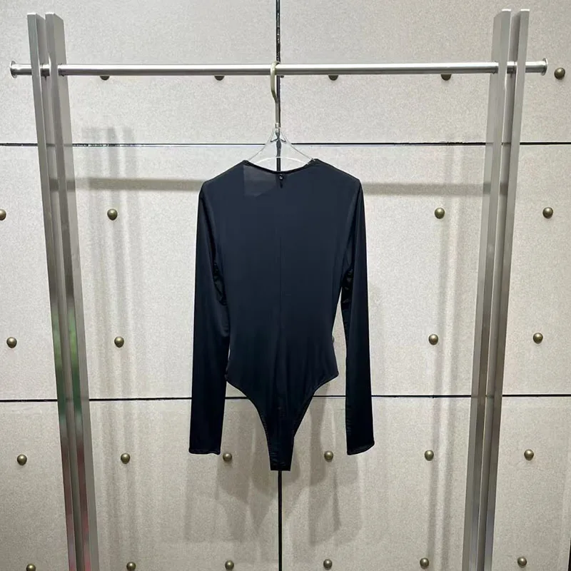 Women's Long-Sleeve Top, Diamond-Embellished Round-Neck One-Piece, High-Quality Commuter Base Layer, 2026, New Arrival, Y2K