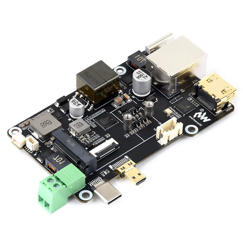 Raspberry Pi 5 PCIe to M.2 NVME SSD Multi Function Adapter Board PoE Ethernet Power over RJ45 Ethernet Driver-Free