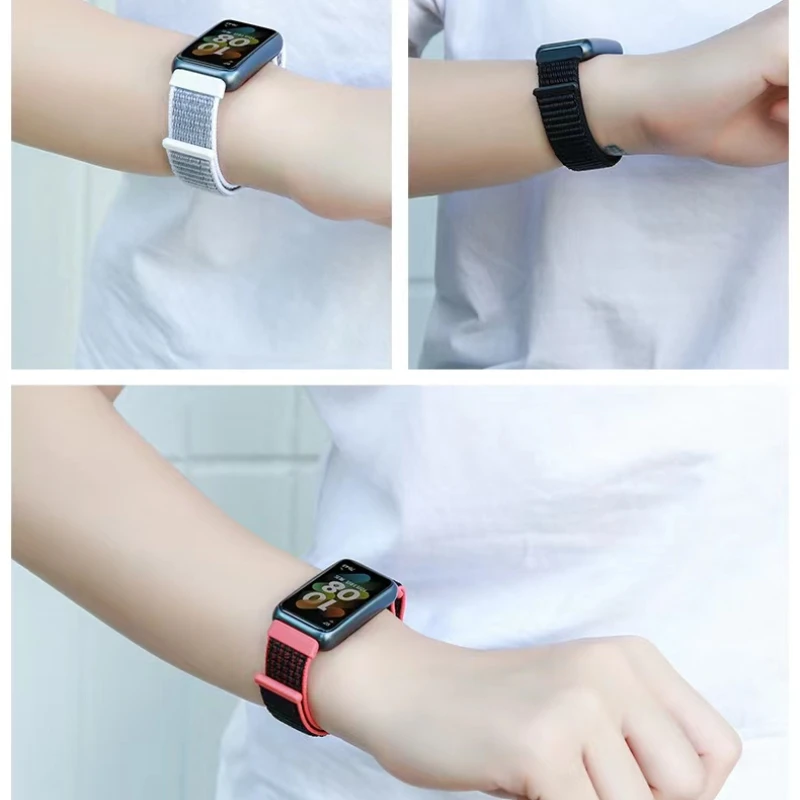 حزام حلقة من النايلون لهواوي باند 10 9 8 سوار ذكي رياضي قابل للتنفس سوار معصم بديل أصلي لهواوي باند 7 كوريا #5