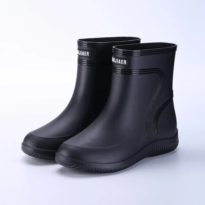 Botas de chuva antiderrapantes masculinas, sapatos de água confortáveis para casais, resistente ao desgaste, nova moda, 2024