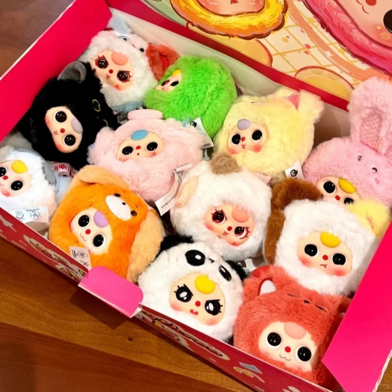 

Genuine Baby Three Mini Animal Series Blind Box Kawaii Mini Plush Doll Backpack Pendant Keychain Trendy Toy Surprise Kids Gift