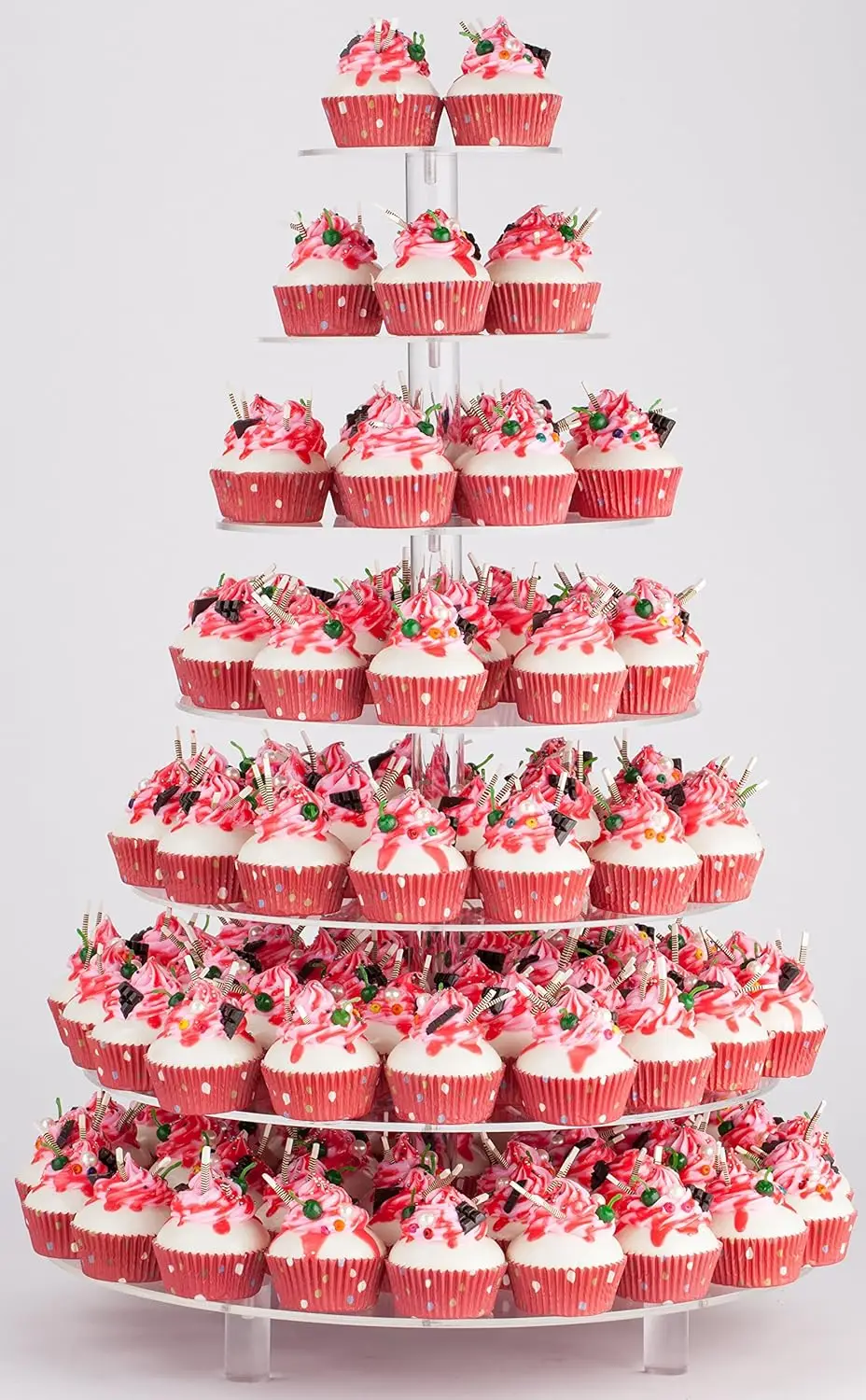 

7-Tier Clear Acrylic Cupcake Stand for Weddings, Parties, and Dessert Displays