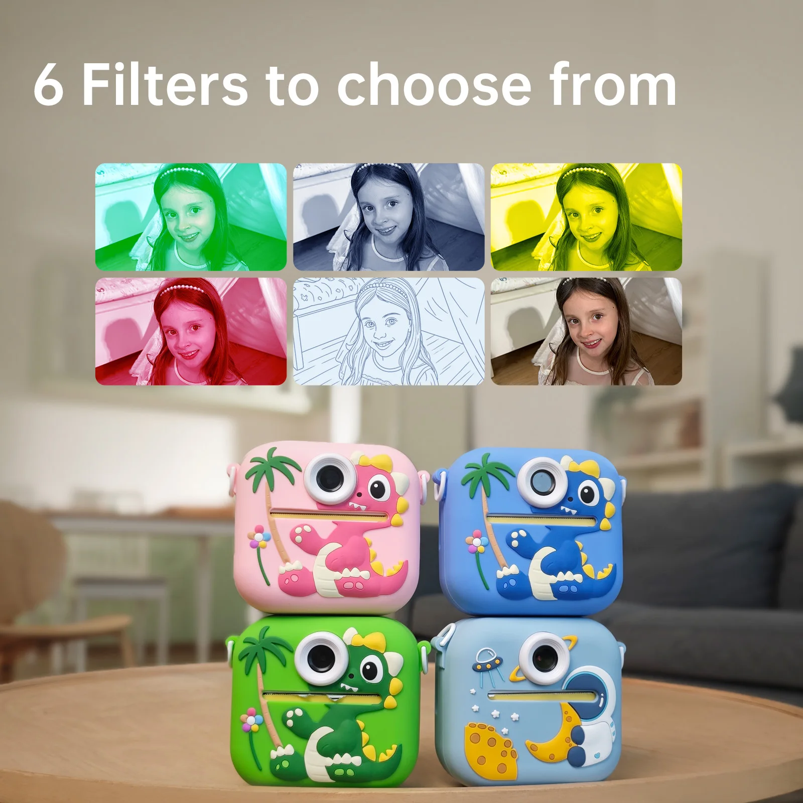 

Kids Camera Instant Print Girls Boys 1080P 48MP Instant Print Camera Christmas Birthday Gift Toys Mini Photo Camera Printer