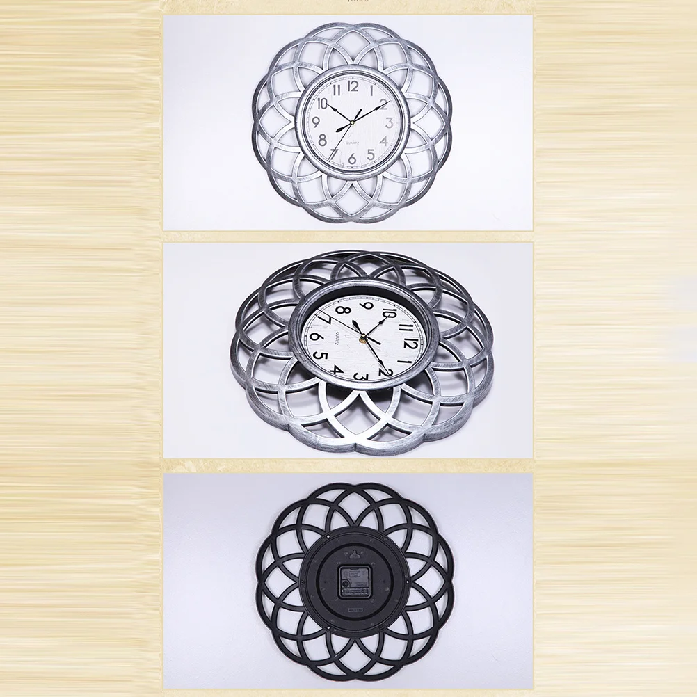 

Vintage 16-Inch Hollowed-Out Silent Wall Clock Large Dial Decorative Clock for Living Room Bedroom Kitchen Decoration