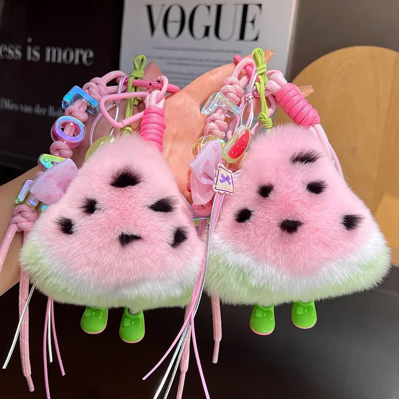 Concha de tortuga, piel de conejo, sandía, decoración colgante, mochila escolar de felpa, estatuilla colgante, bolsa de sandía, regalo