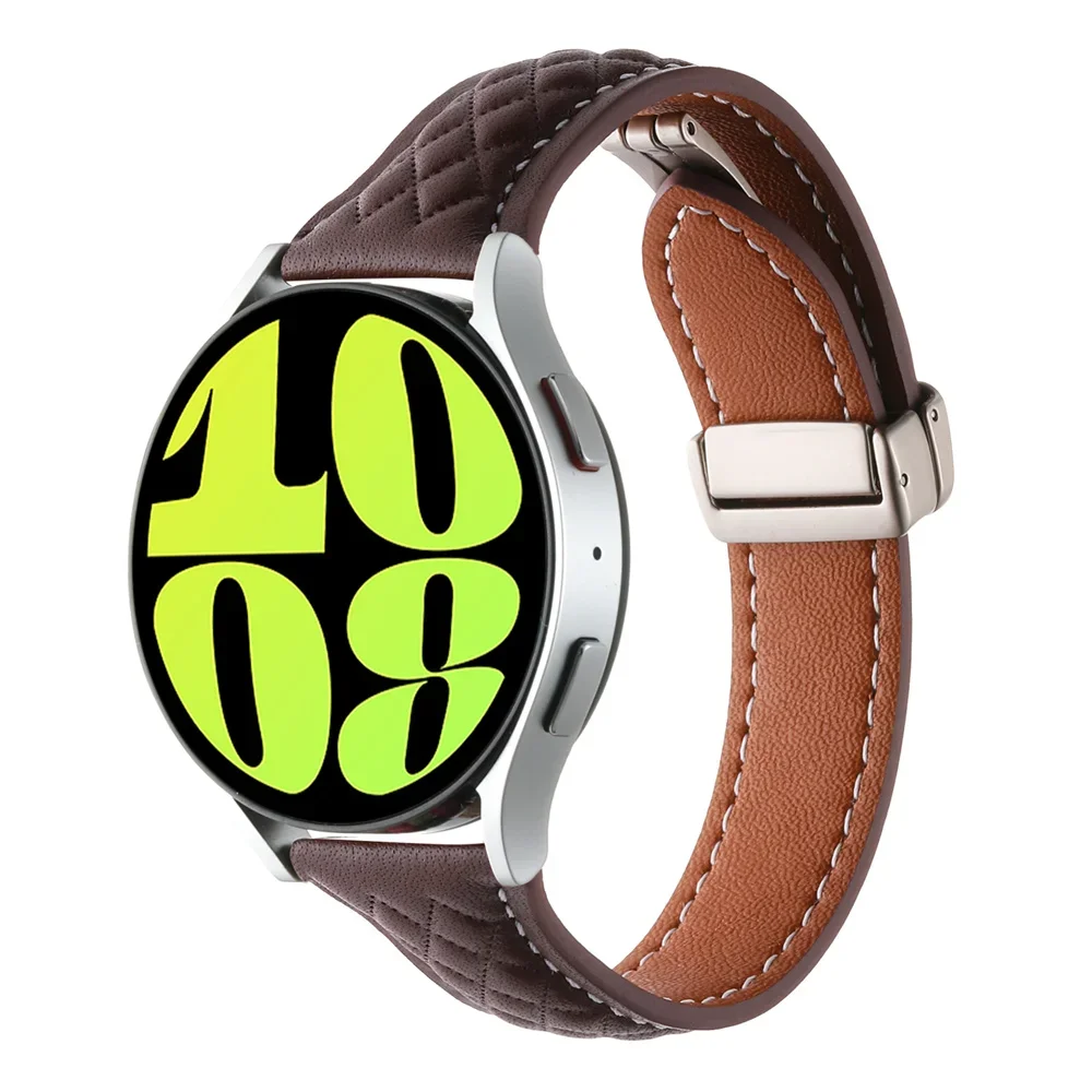 20mm 22mm Leather Band for Samsung Galaxy Watch 4 Classic/5 Pro Active 2/3/46mm Bracelet Huawei GT/2/3 Pro Galaxy Watch 4 Strap
