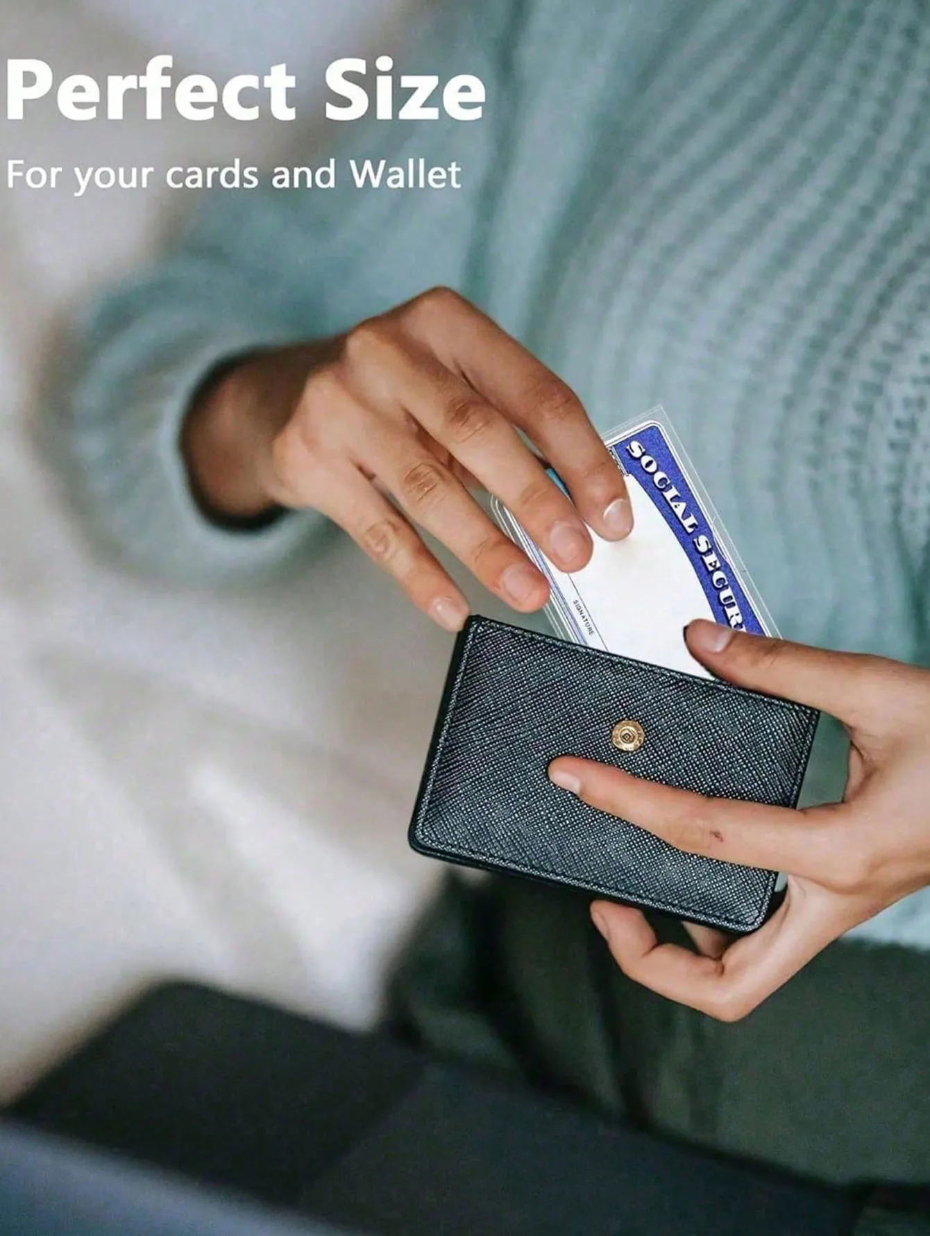 5PCS transparent PVC card sleeves, waterproof scratch-proof for ID, medical, social security and transit cards, cards excluded.