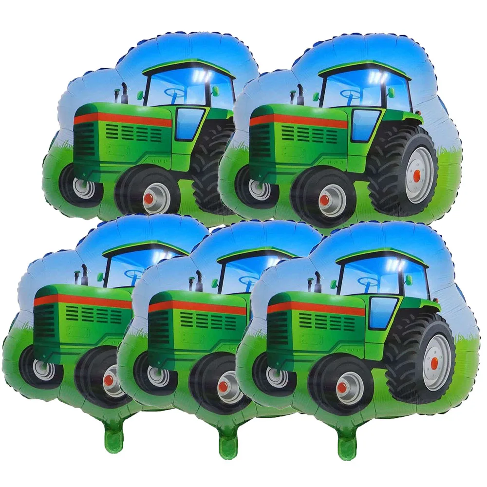 5pcs big Farm Tractor Giant Foil Balloons Tractor Helium Latex Ballons Tractor Themed Birthday Party Decorations Supplies