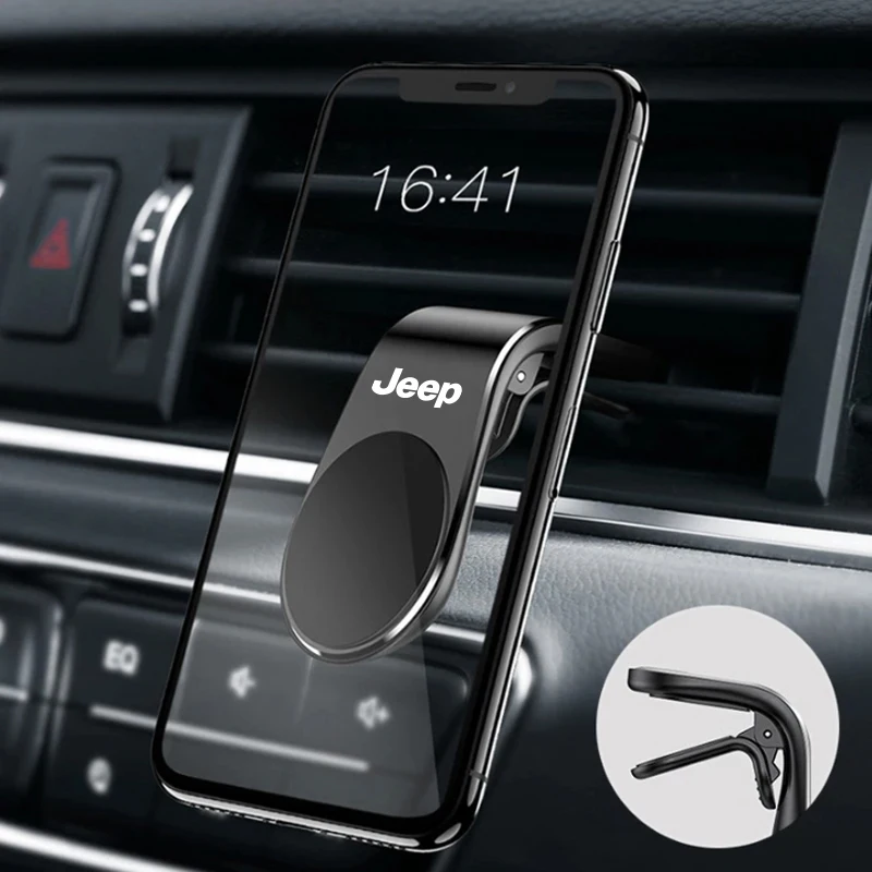 حامل هاتف السيارة المغناطيسي المعدني شعار السيارة لسيارة جيب جراند شيروكي رانجلر JK المصارع البوصلة رينيجيد باتريوت ليبرتي كوما