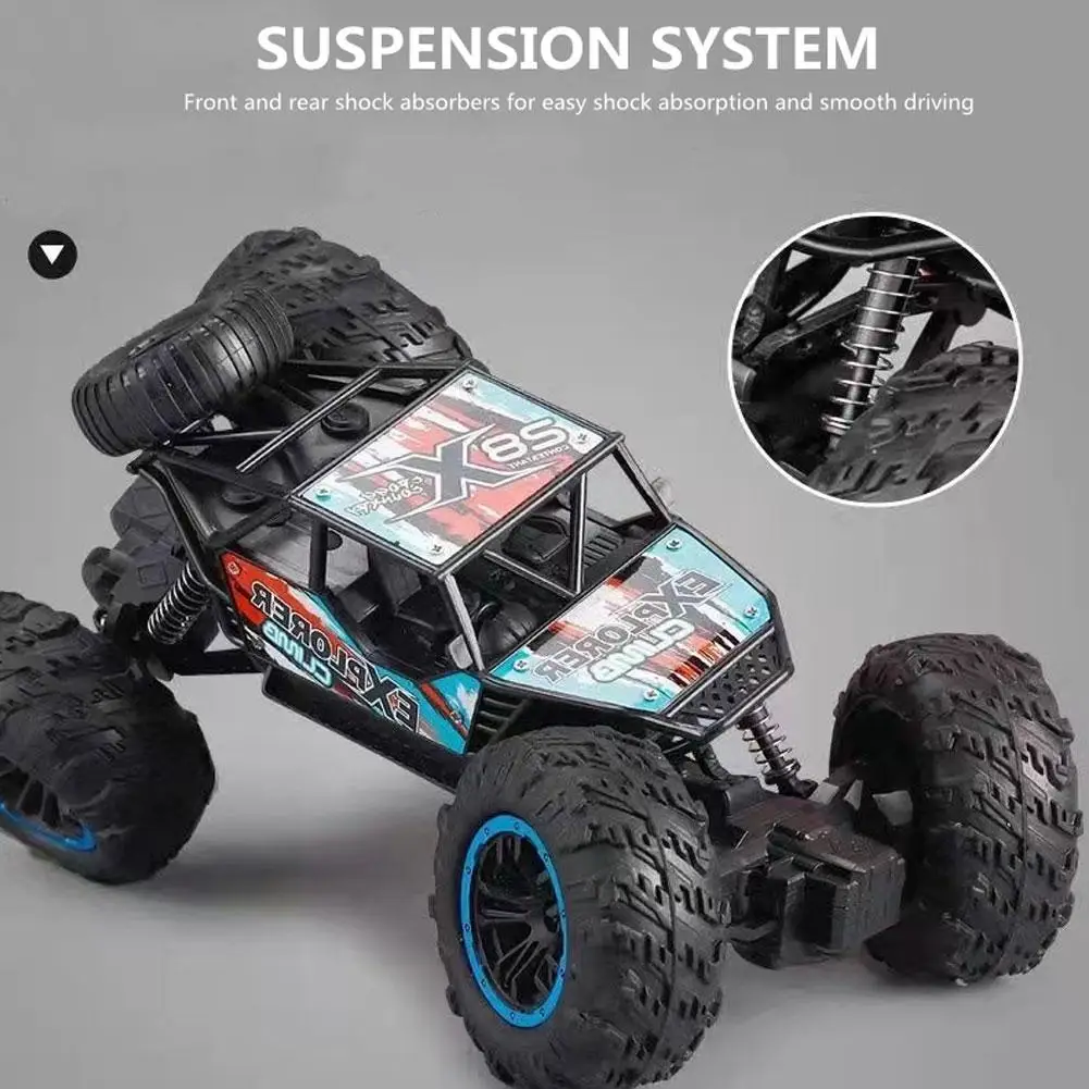 1:16 samochód 4WD RC z oświetleniem Led Radio samochody zdalnie sterowane Buggy Off-Road sterowane ciężarówki zabawki dla chłopców pojazd zdalnie