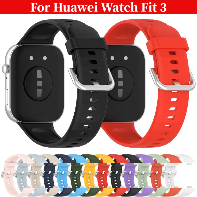 حزام سيليكون ناعم لساعة Huawei Watch Fit 4/3 الرسمية الذكية، سوار معصم رياضي لساعة Huawei Watch Fit 4 Pro
