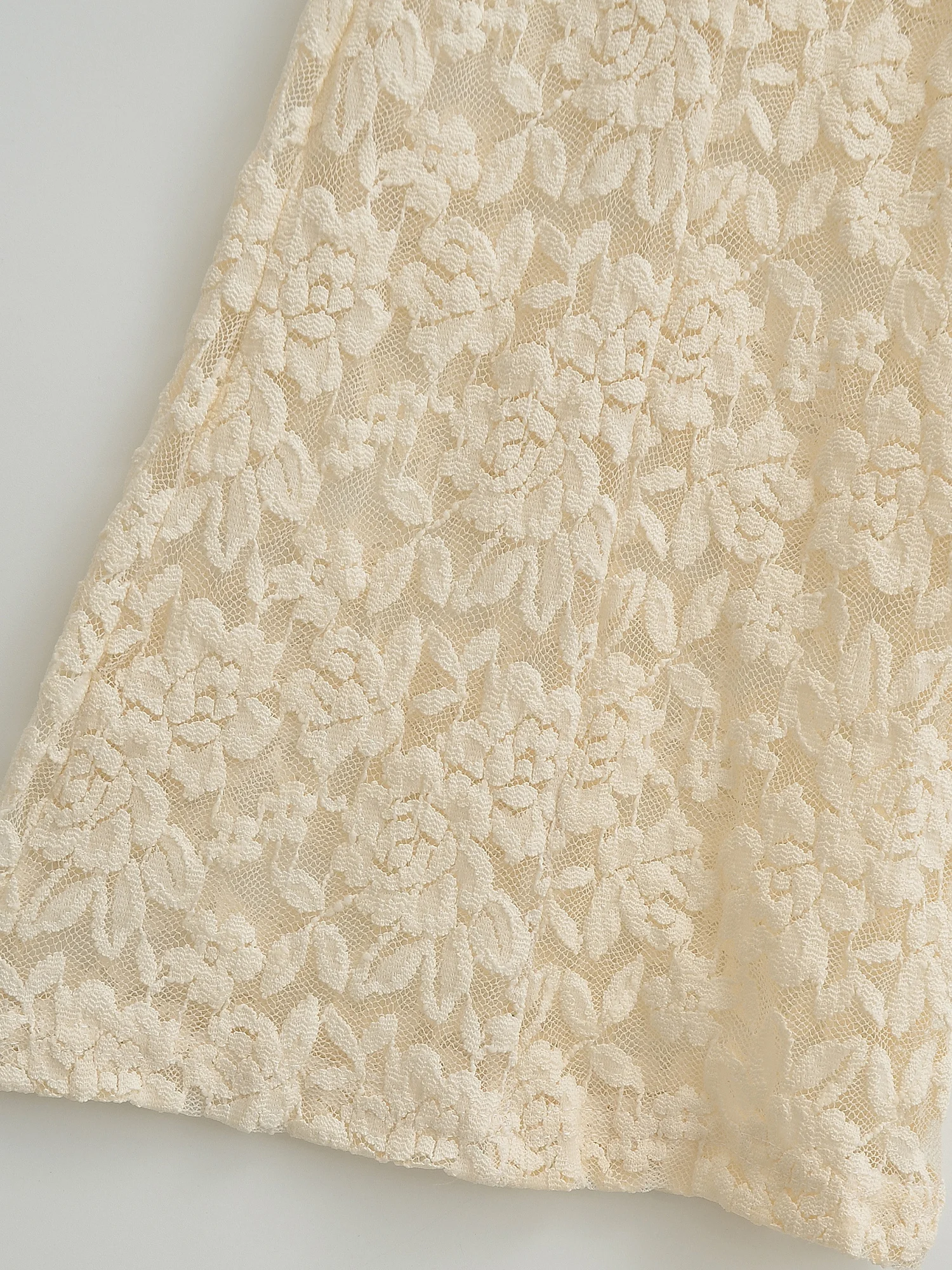 American Sle Sexy Lace See-tough Hollow out Flared Casual Pants Women High Waist Slimming Versatile Long Trousers