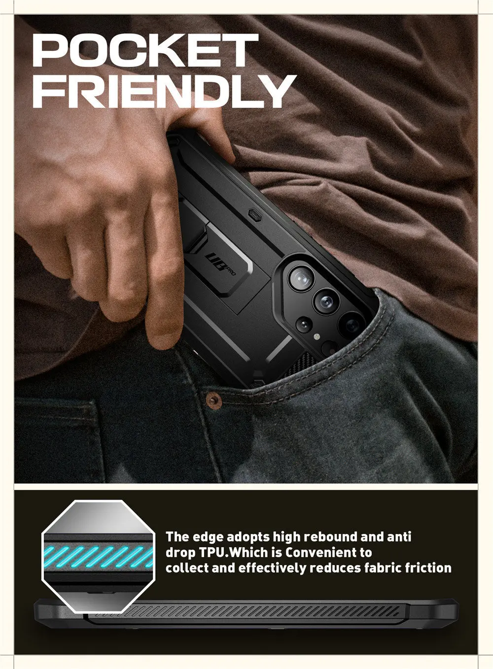 SUPCASE For Samsung Galaxy S24 Ultra Case UB Pro Full-Body Dual Layer Rugged Belt-Clip Phone Case with Built-in Screen Protector