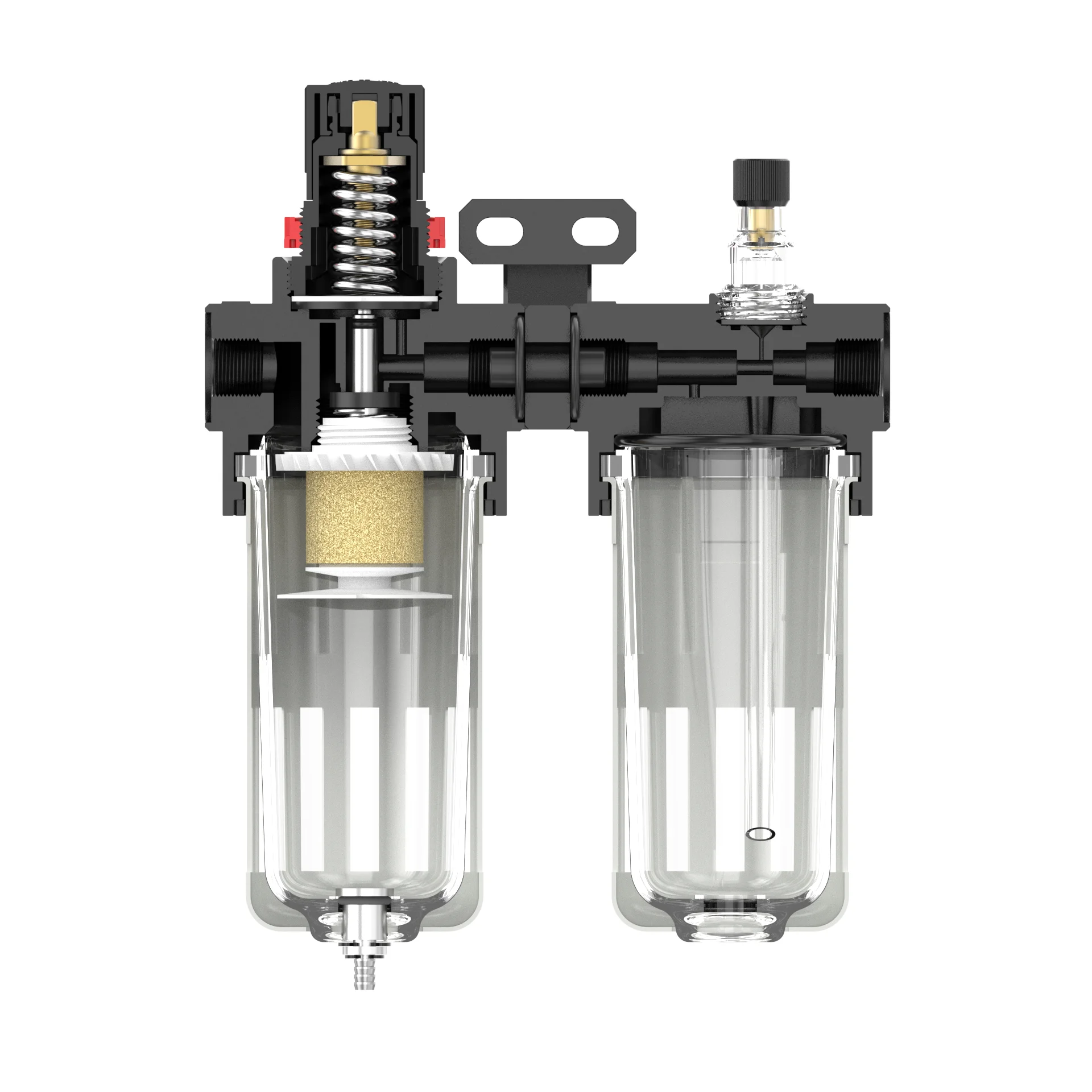 FRL BFC2000/3000/4000 Oil-water Separator Pressure Regulating Filter Pneumatic Double Piece There is iron cover style available