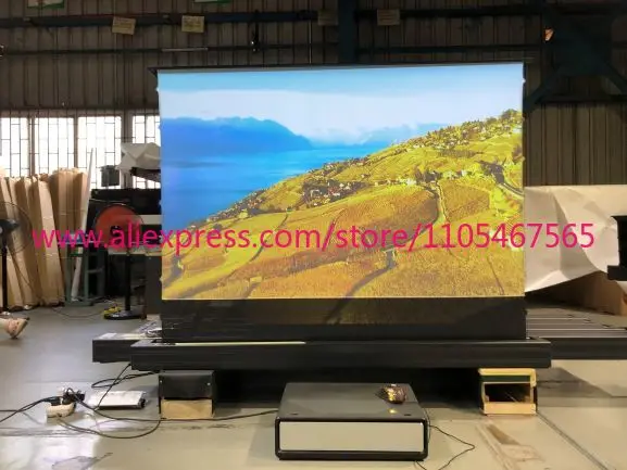 1Pcs 4K UST ALR Electric Floor Projector Screen Home Cinema Short Focus Electric Projection Screen 16:9