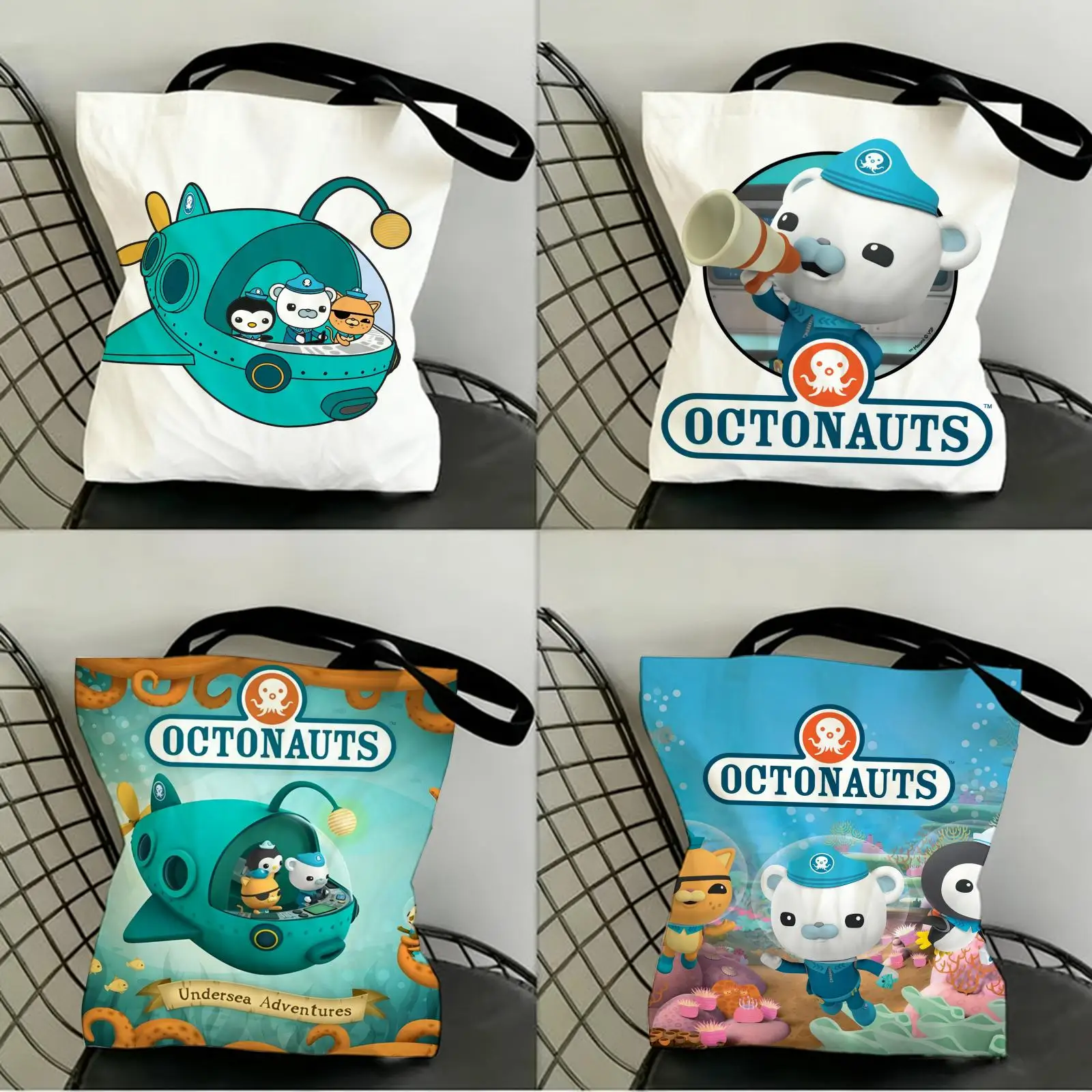 

The O-Octonauts Storage Bags Canvas Double-Sided Print Shopping Bag Large Capacity Aesthetic Reusable Tote Bag