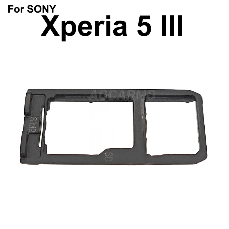 Aocarmo For Sony Xperia 5 III / X5iii XQ-BQ52 BQ72 SO-53B Dual SIM Card Holder Tray Slot Aluminum Alloy Drawer Replacement Part