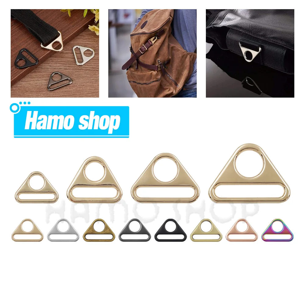 1pc/4pcs Metal Triangle Shape Ring Buckle Adjustable Buckle Loop Backpack Handbag Leather Bag Luggage Strap Belt Buckle ﻿