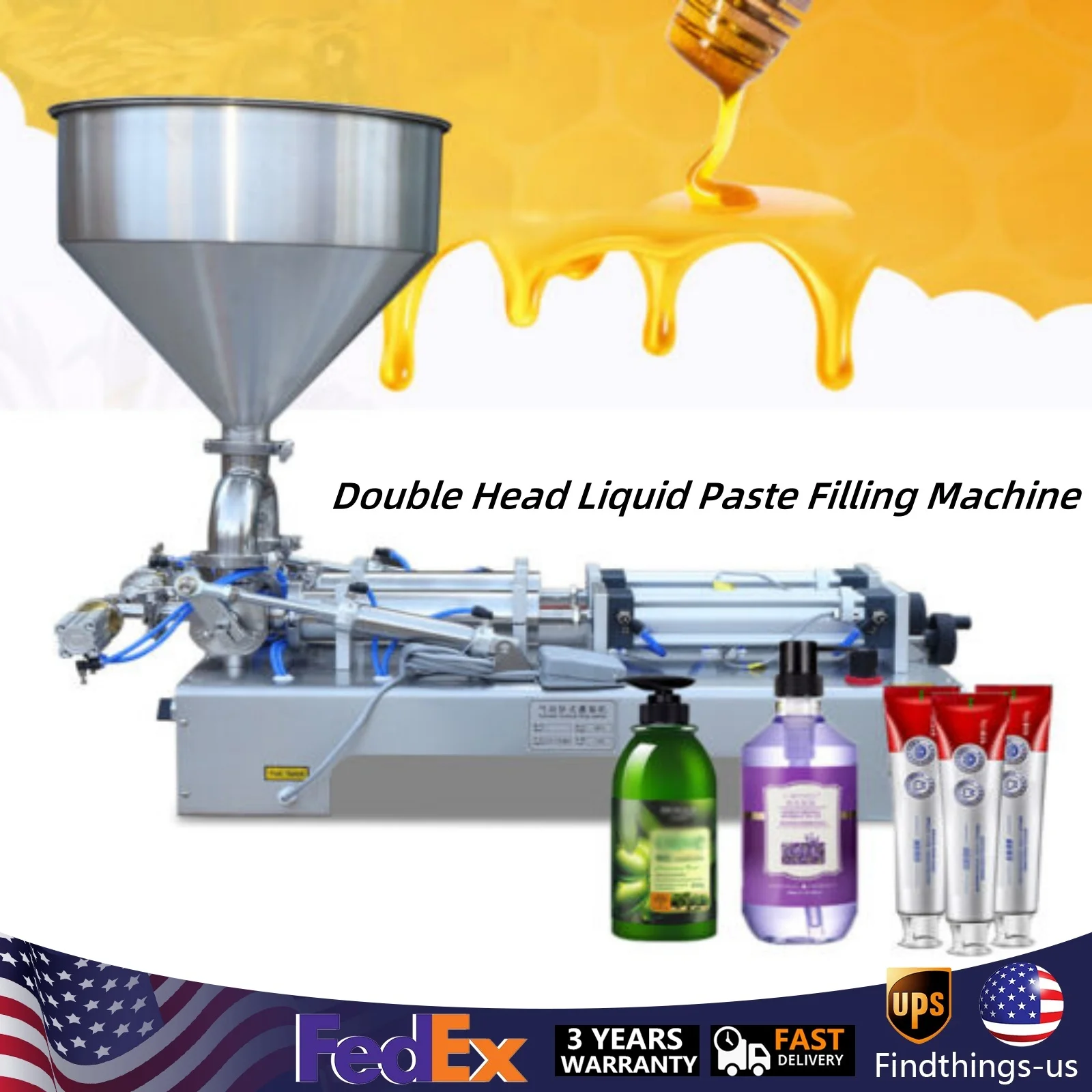 

Pneumatic Liquid Filling Machine 50-500ml Semi-auto Paste Liquid Filler 110V