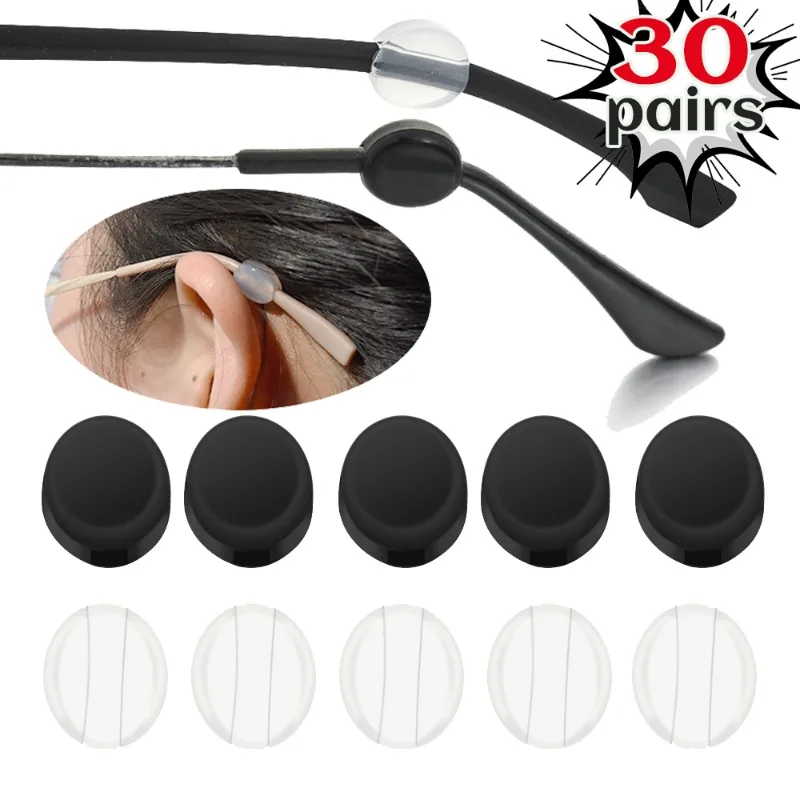 Mini Silicone Ear Hook Women Men Black Invisible Round Ear Hook Simple Soft Comfortable Anti Slip Glasses Fashion Accessories