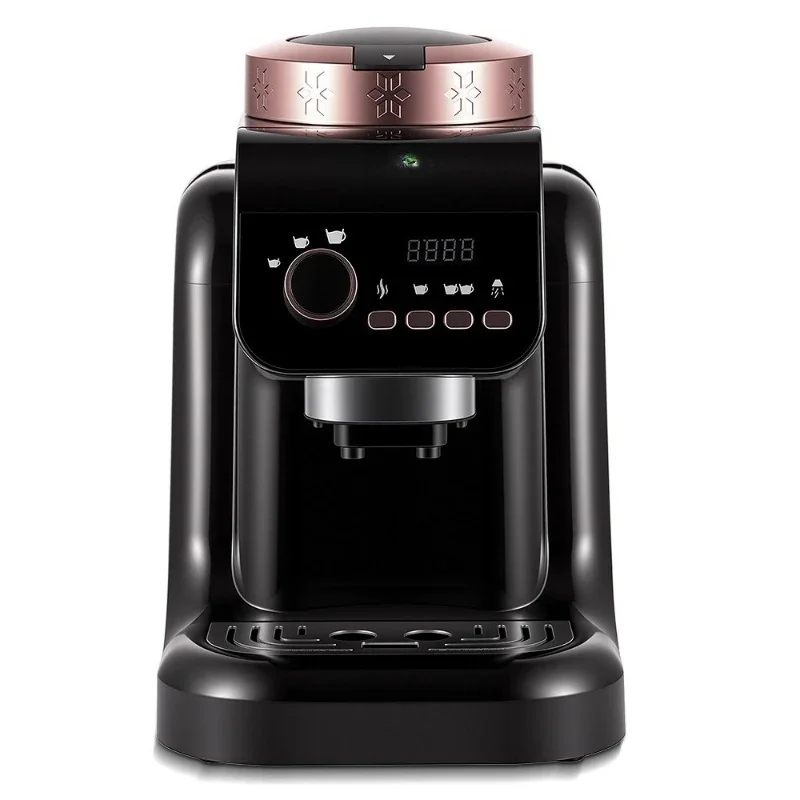 European Turkish Arabic Coffee Machine, Built‑in Grinder Self‑Cleaning Double Cup Drip‑proof Home Espresso Coffee Maker.