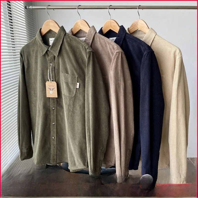 

Мужская вельветовая куртка из чистого хлопка American Sle Heavyweight 300 г/м2, модное вельветовое длинное свековое платье, осень-зима, Новое поступление