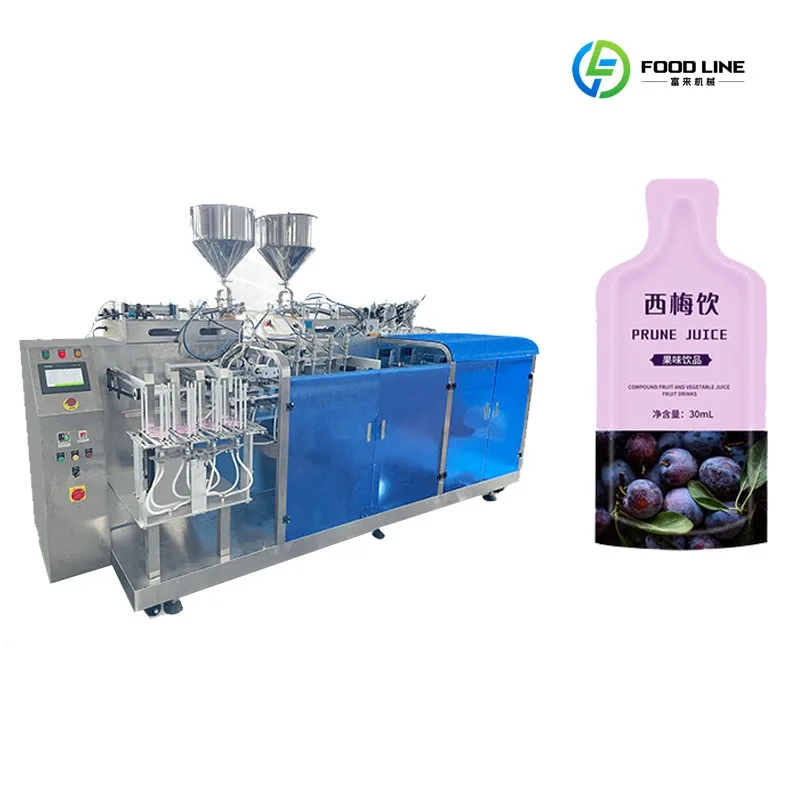 Automatic Special Shaped Bag Premade Machine Granule/Powder Filler Prune Juice Puree Prebiotic Food Grade Eco-Friendly Custom