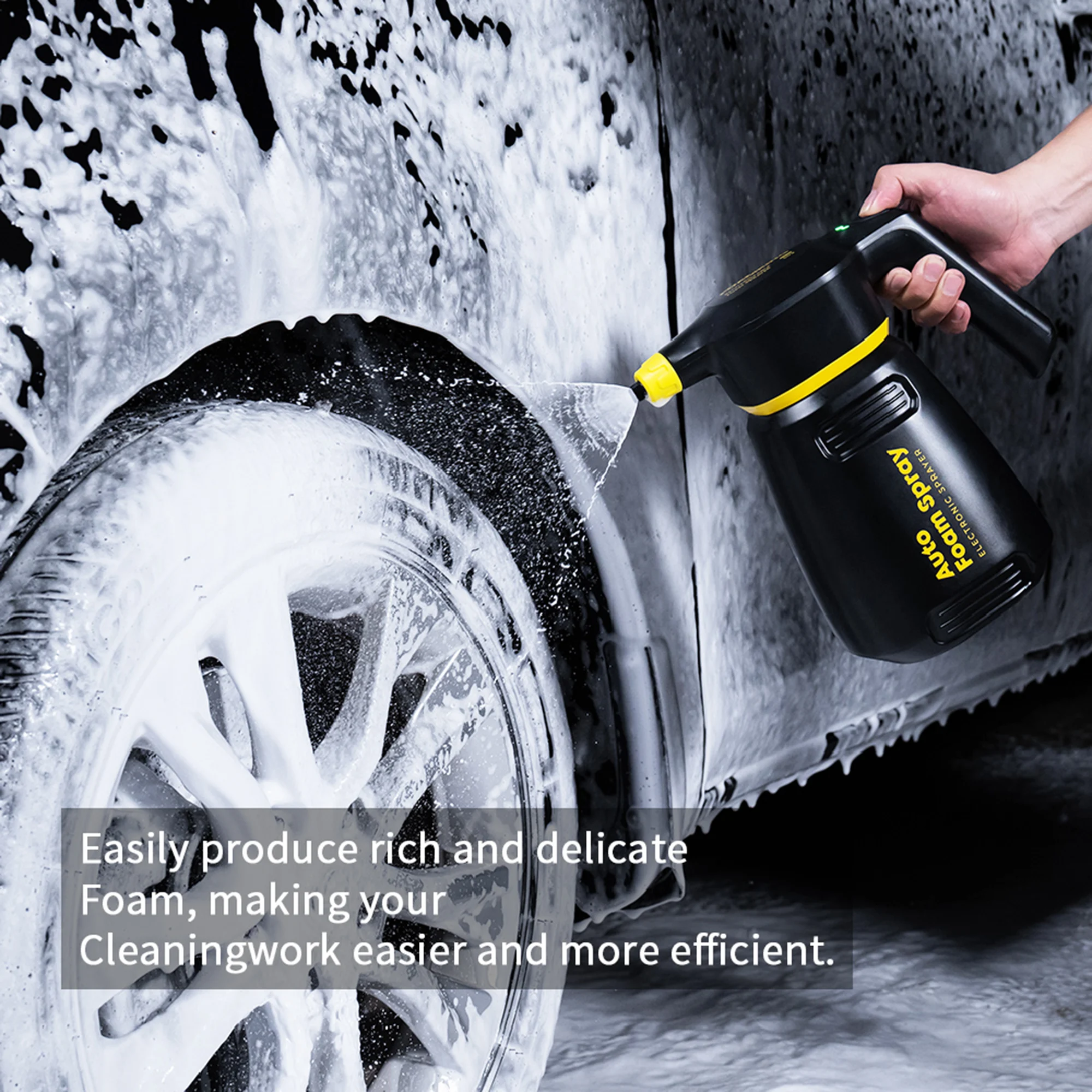 Electric Foam Sprayer Car Wash Detailing Kit Battery Powered Pump Sprayer Foam Cannon Car Soap Gun Garden Hose Blaster Bottles