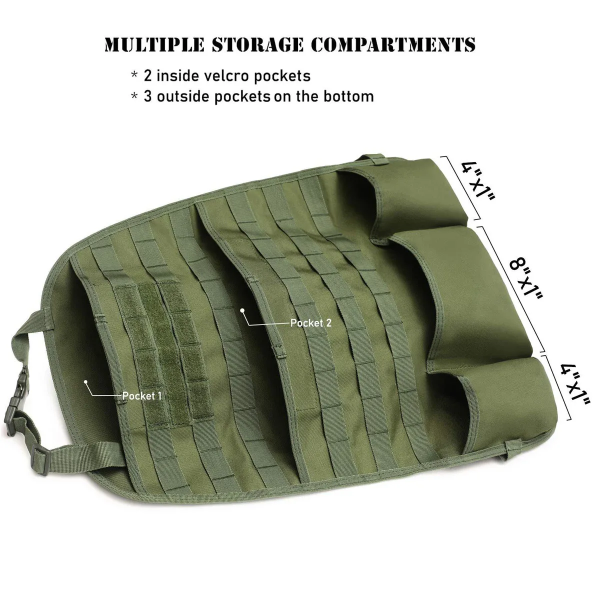 Organizador MOLLE táctico universal para asiento trasero con bolsillos - imagen 4