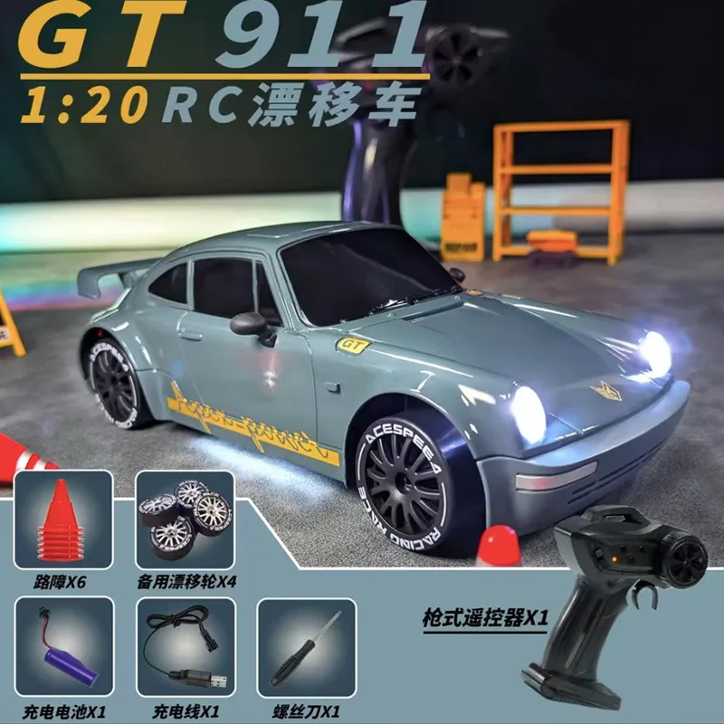 Drift Tail Swinging Stunt Car 2.4G Rechargeable 1:20 RC Remote Control Car Light Coating Limited Edition 4WD Car Toy Car Gift