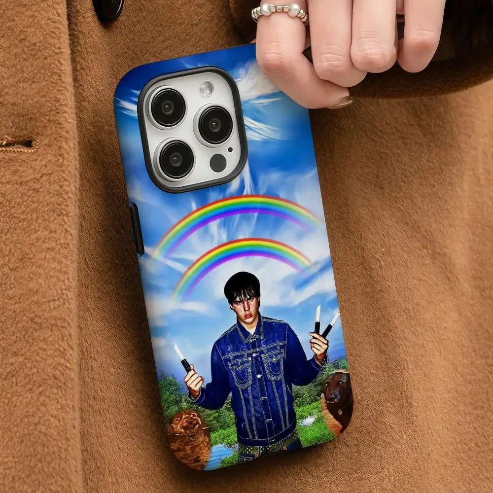 Чехол для телефона S-Sematary Rapper для iPhone 17, 16, 15, 14, 13, 12, Pro Max Plus, глянцевый HD, двухслойная жидкая задняя пленка, твердый корпус Чехол для телефона S-Sematary Rapper для iPhone 17, 16, 15, 14, 13, 12, Pro Max Plus, глянцевый HD, двухслойная жидкая задняя пленка, твердый корпус