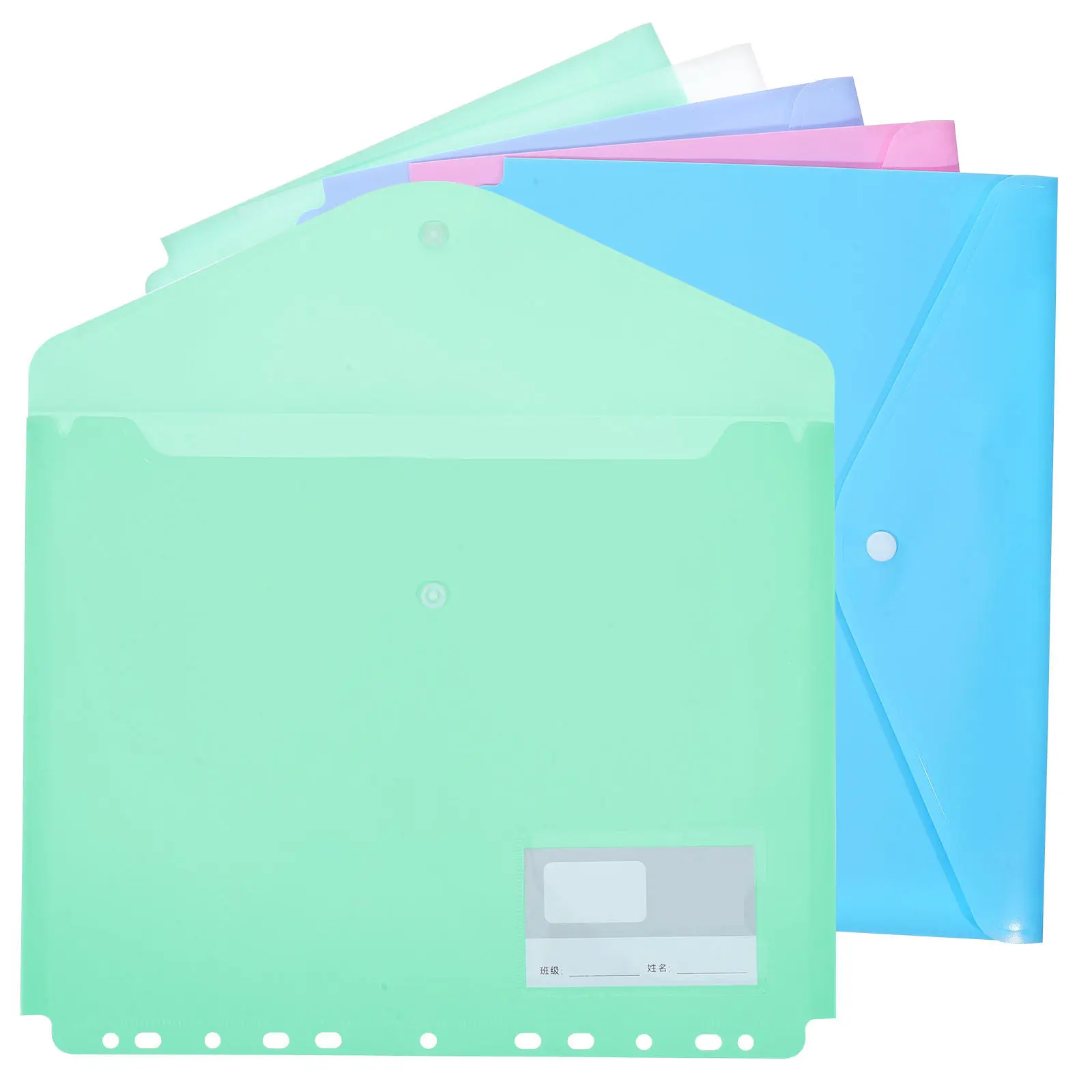 10Pcs Plastic Plastic File Envelope Organizer For Office Document Storage Travel Pouches Documents Stationery Discbound