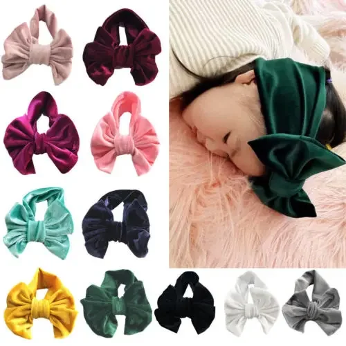 Baby Girl Toddler Kids Velvet Bow Hairband Headwear Turban Knot Hairwear Girls Baby Princess Cute Headband Head Wear Hairwear