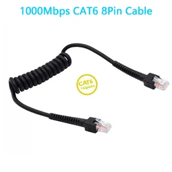 1000Mbps Ethernet Cable RJ45 Cat6 8P8C UTP Male to Male Stretched Coiled Cable Finished Twisted Pair Cat6 Gigabit Monitor