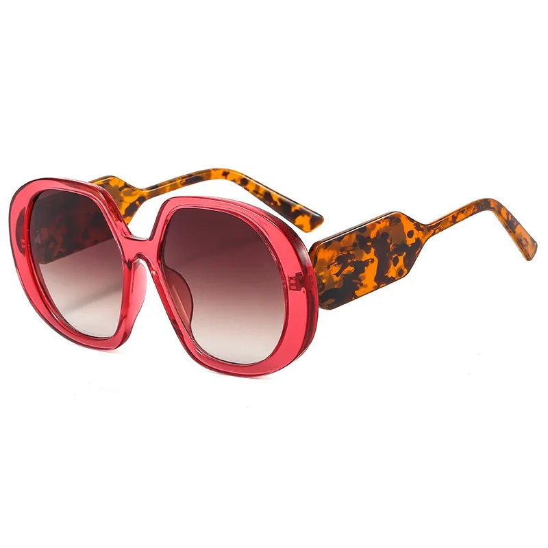 جديد المتضخم مربع النظارات الشمسية خمر مصمم النساء موضة نظارات شمسية مستديرة ظلال حمراء UV400 الرجال الفاخرة العلامة التجارية الذكور الإناث