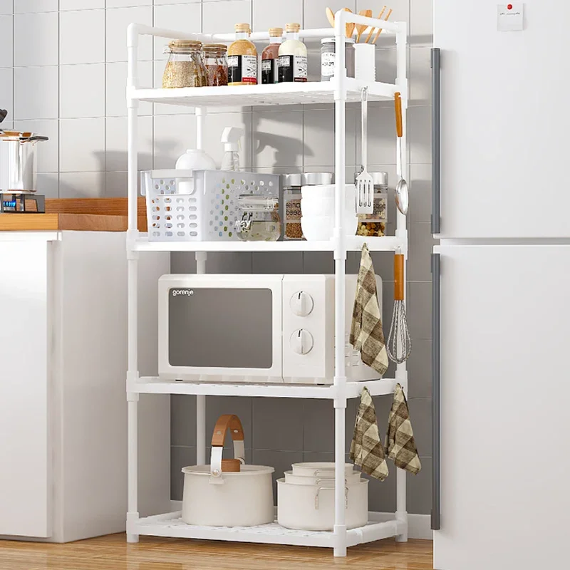 Multilayer Floor-Standing Shelf Kitchen Storage Multi Layer Rack Easy To Assemble Kitchen Basket Stackable Bathroom Storage Rack