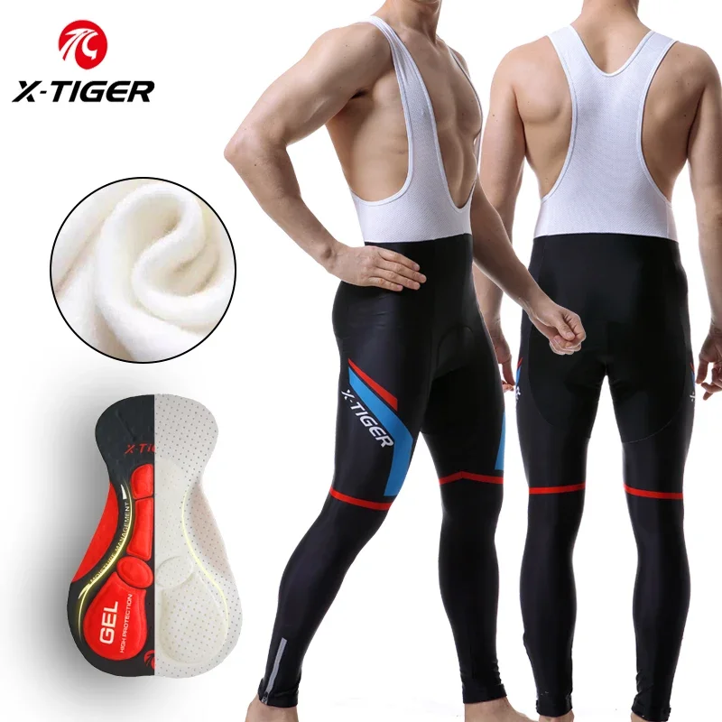 

X-TIGER 5D Gel Padded Winter Thermal Fleece Cycling Bib Pants Bike Trousers MTB Bicycle Tights Ropa Pantalon Ciclismo Invierno