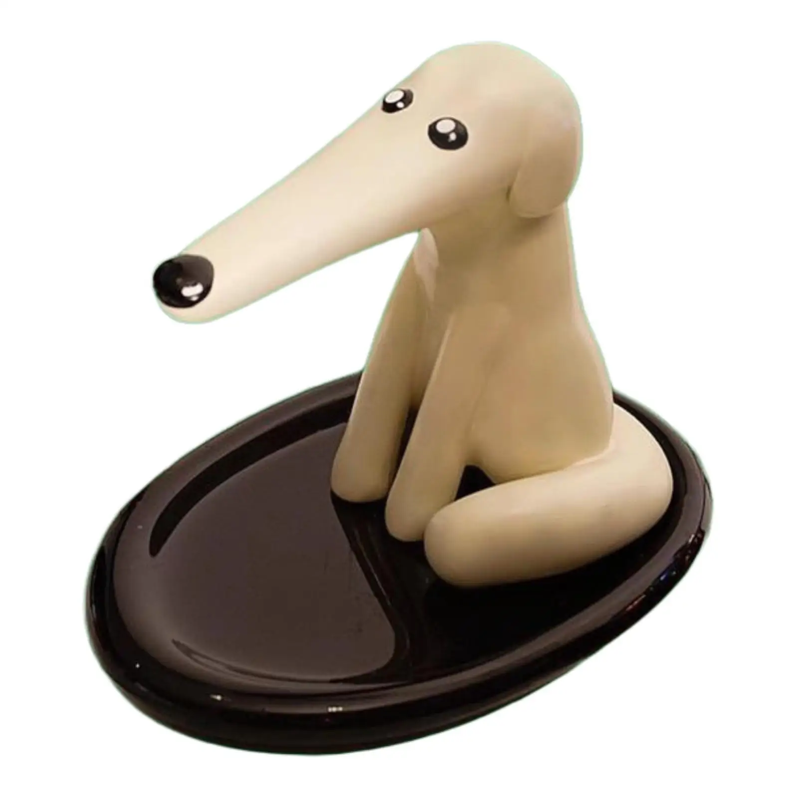 

Key Holder Dog Figurine with Base Desk Organizer Creative Key Hook Resin Ornament for Bedroom Dining Room Living Room Kitchen