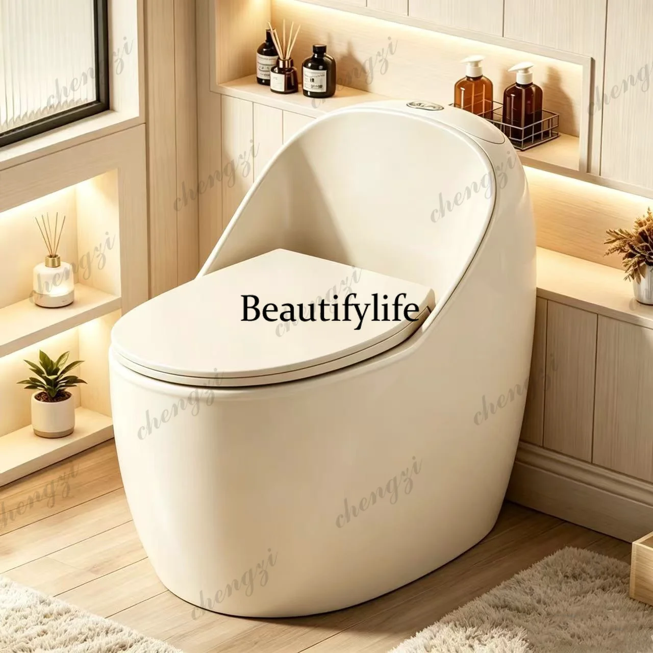 Toilet Personality Creative Siphon Household Water-saving Large Diameter Ceramic Small Unit Large Impact Toilet