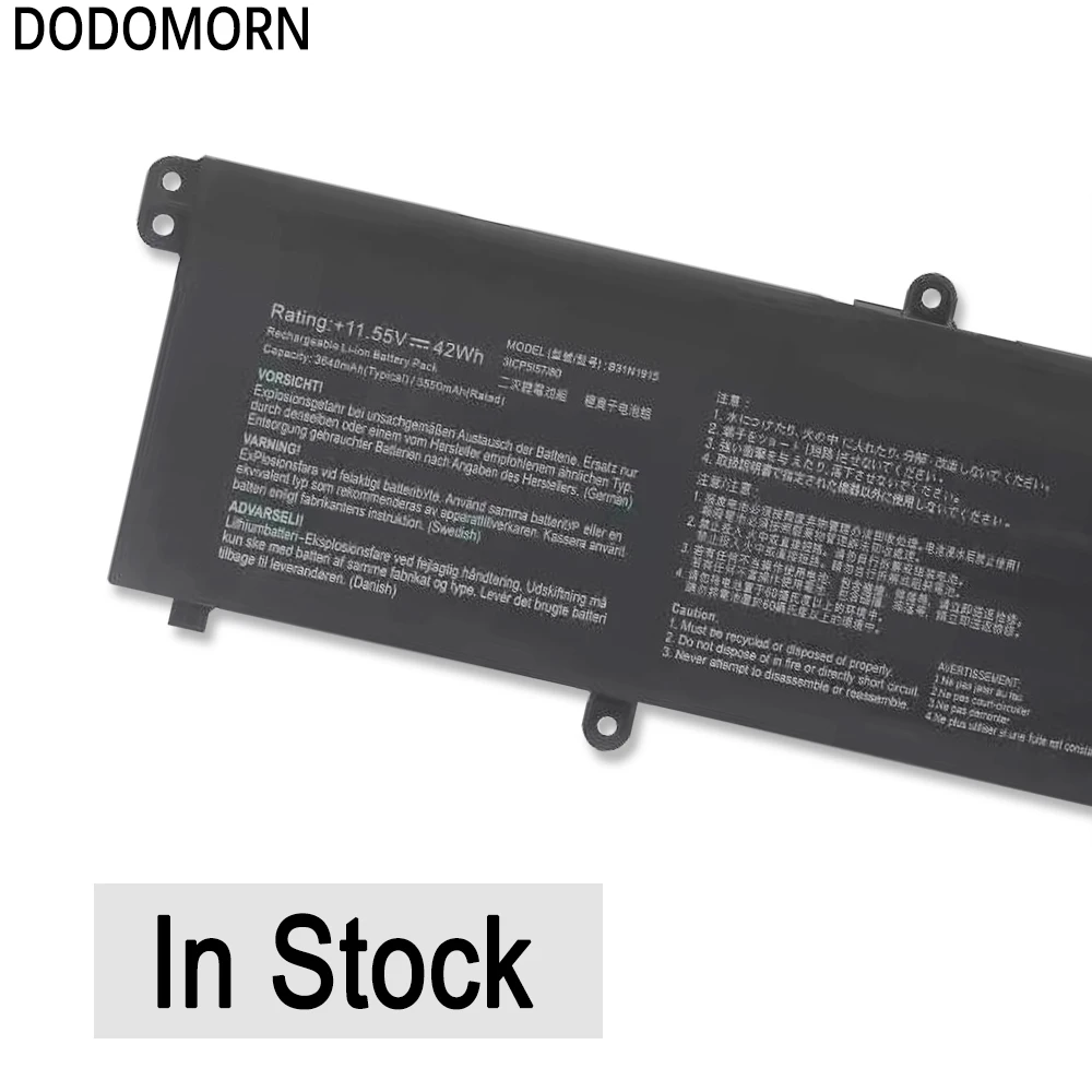 Imagem -05 - Dodomorn-bateria do Portátil para Asus Bateria do Portátil 11.55v 42wh B31n1915 B1400 B1400ceae Px455ceael1 L1400cda Br1100cka